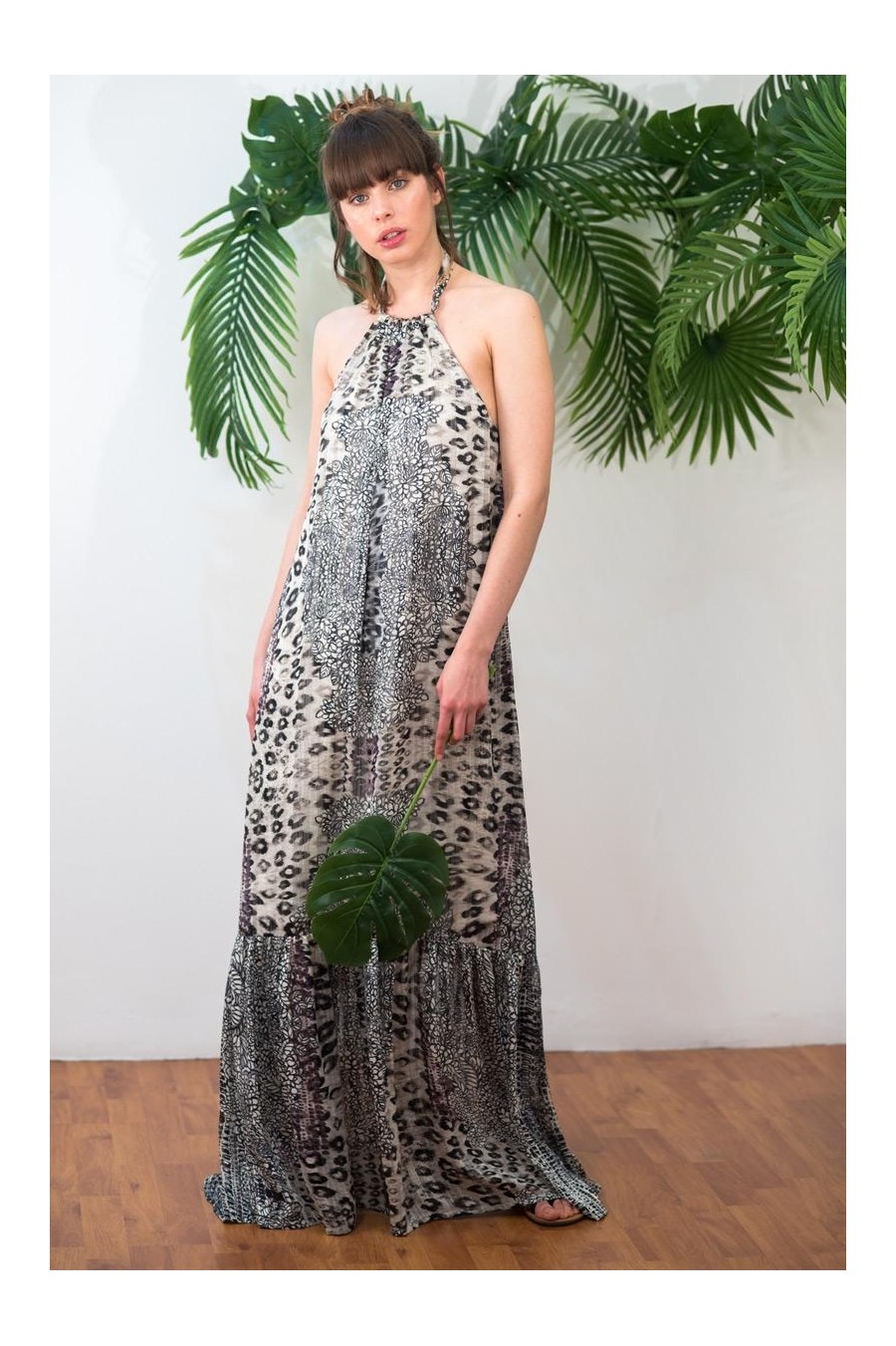 Purple Leopard Maxi Dress