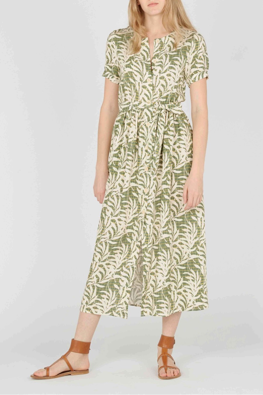 Printed Crepe Dress | Green