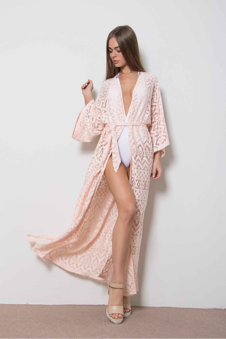 April Lace Maxi Kimono