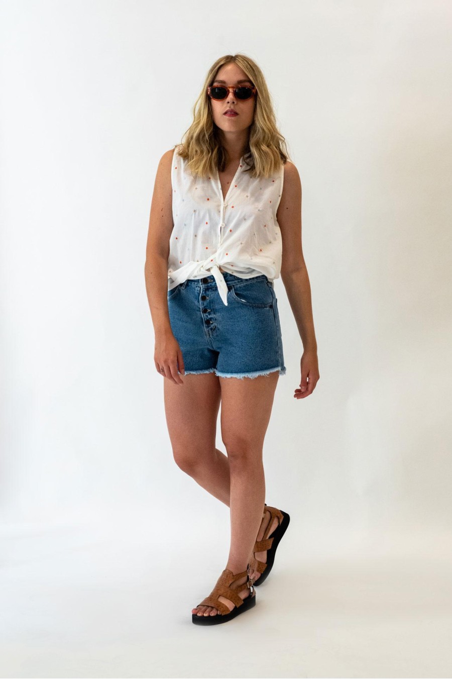 Renee Shorts | Mid Blue Wash