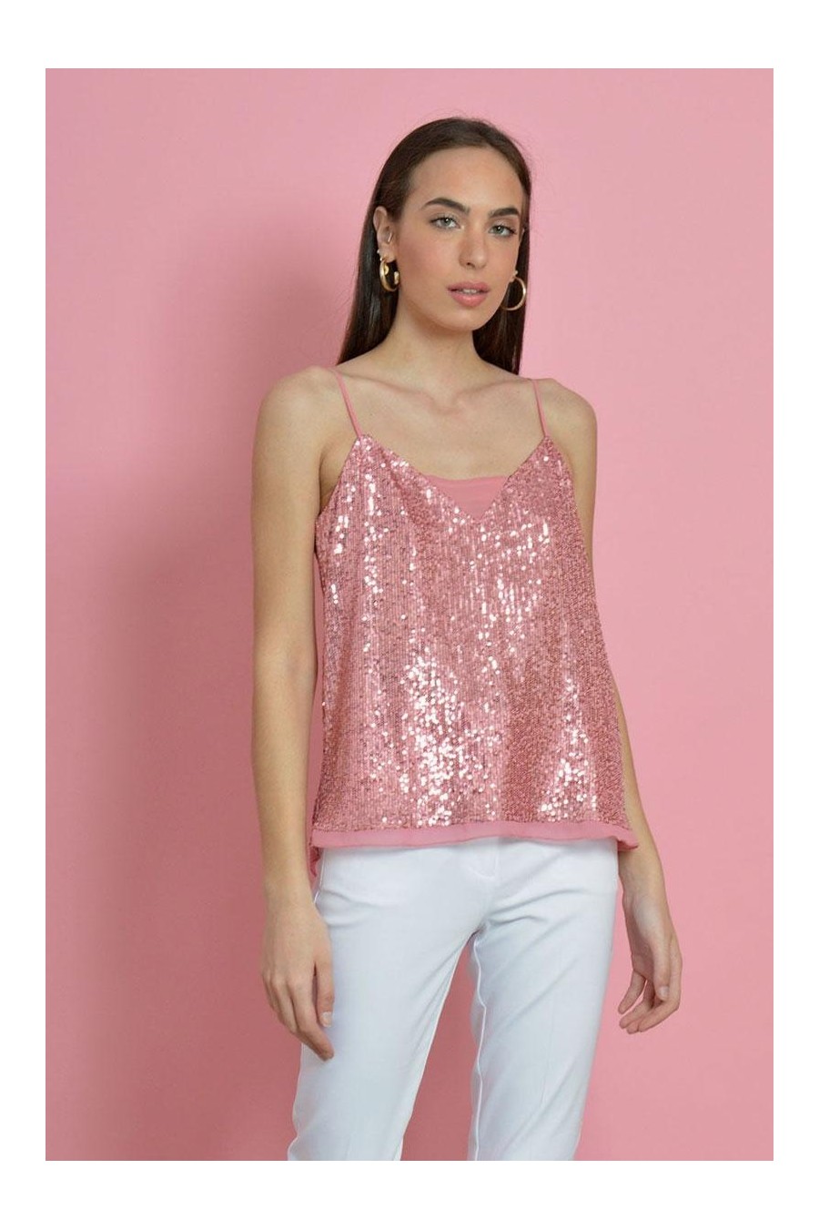 Pink Sequin Top