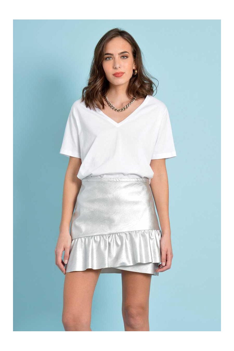 Silver Metallic Skirt