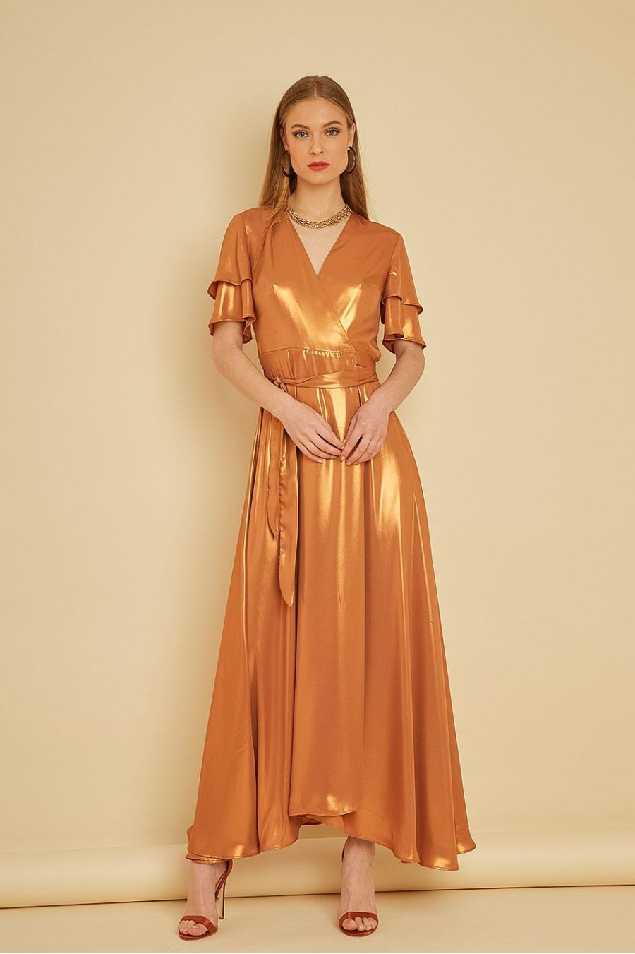 Bronze Wrap Dress