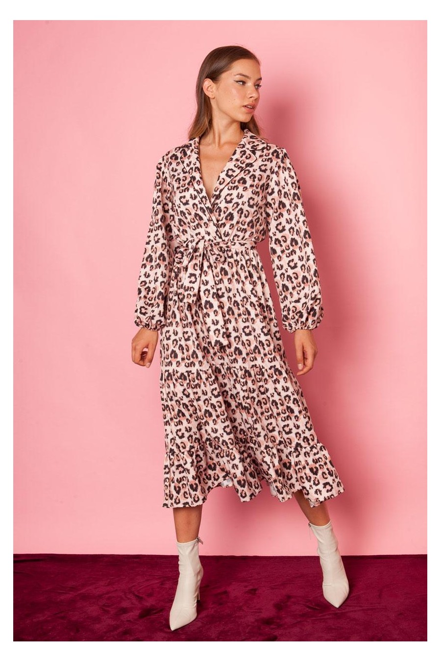 Dahlia Pink Animal Print Dress