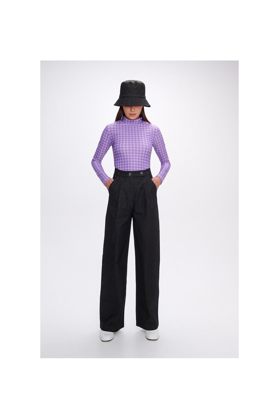 Gina Wide Leg Pants | Black Eco Jean