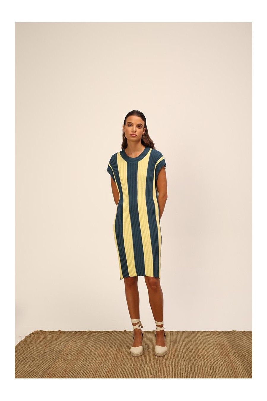 Faro Striped Dress | Petrol