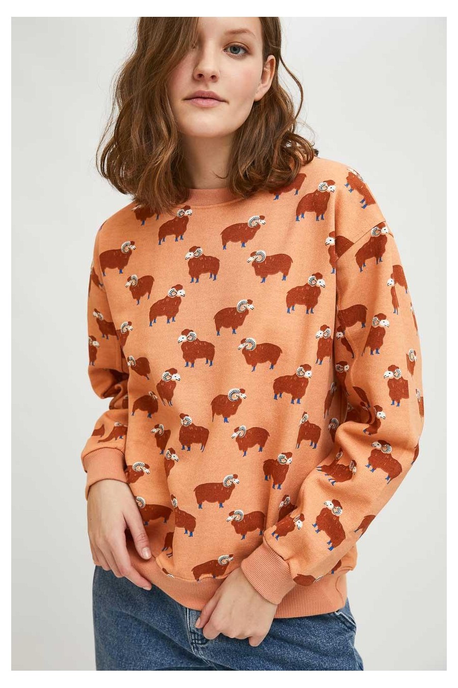 Ram Print Cotton Sweatshirt