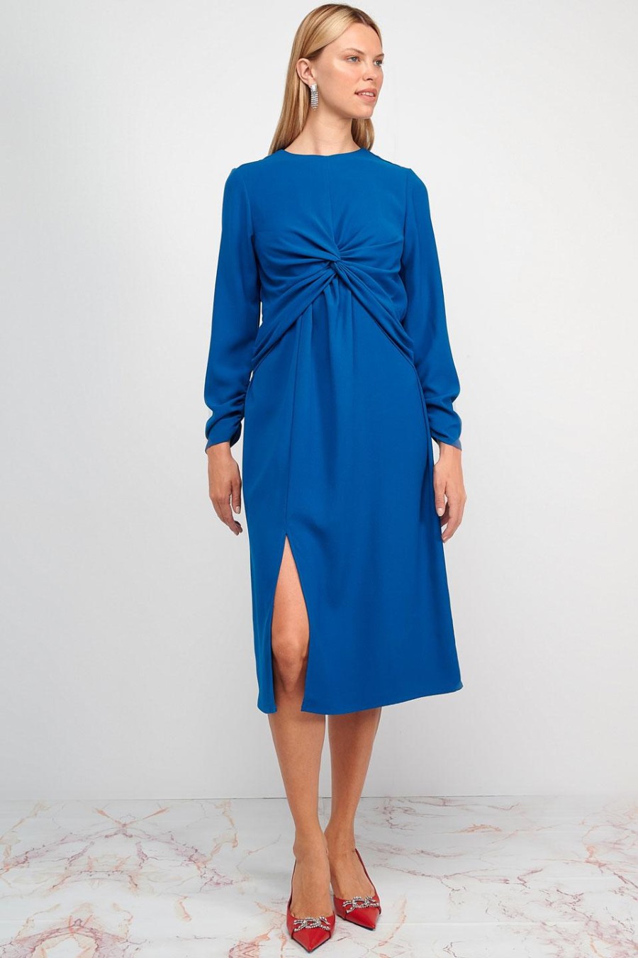 Knot Midi Dress | Blue