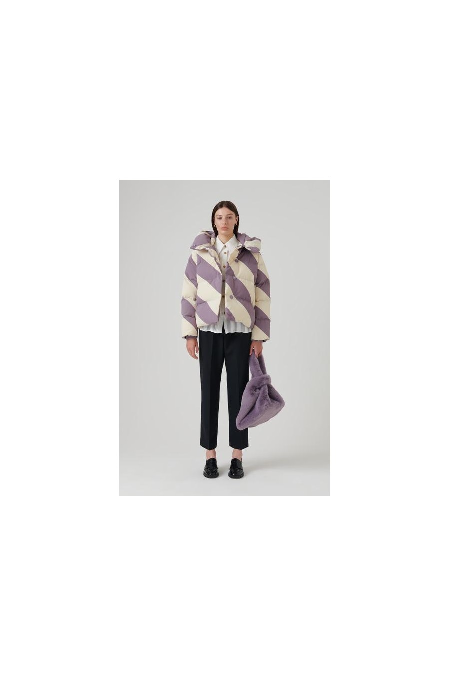 Patricia Puffer Jacket | Lavender Stripe