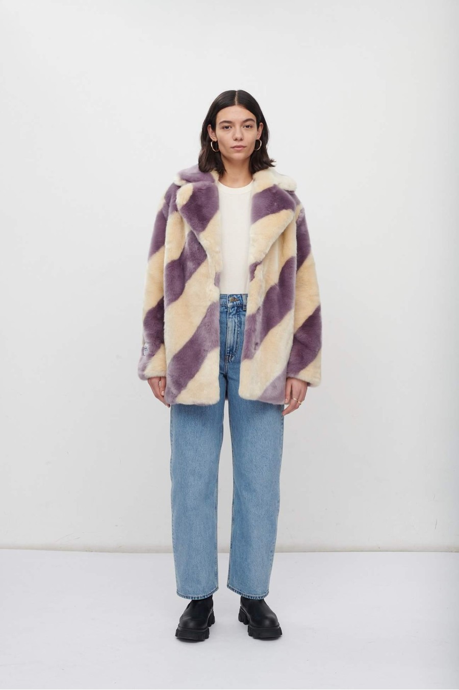 Heather Coat | Lavender Stripe