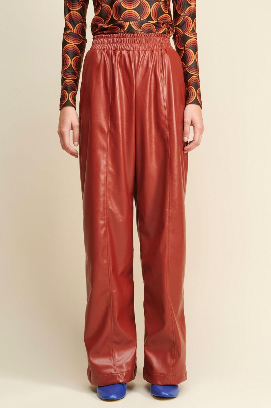 Luna Leather Loose Pants | Cinnamon