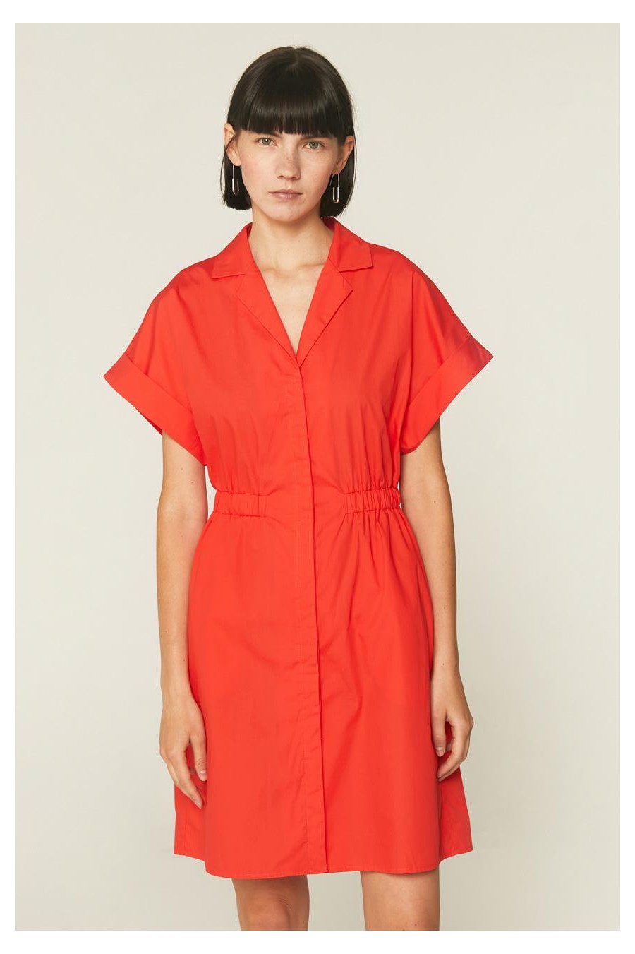 Poplin Mini Dress | Red