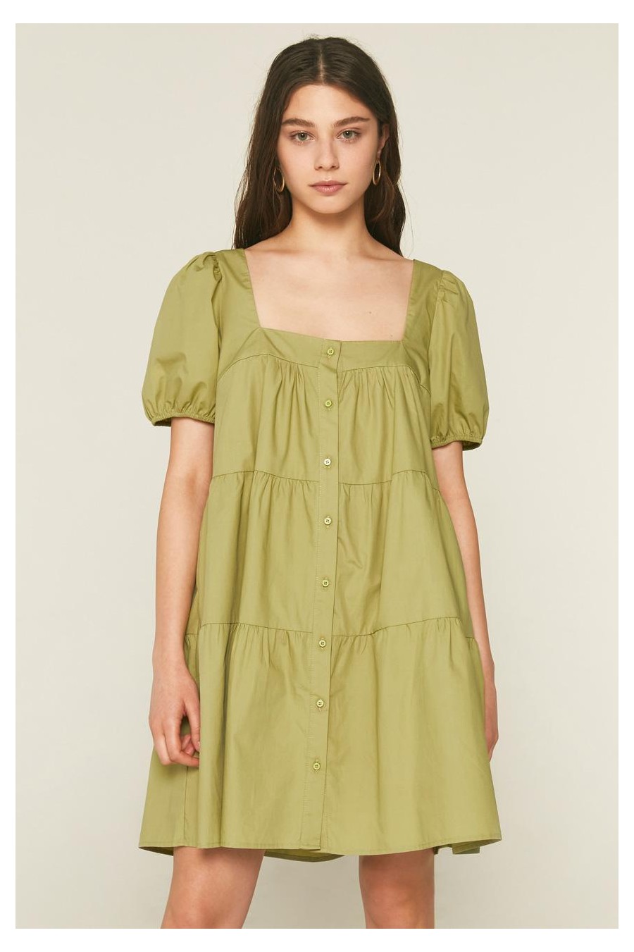 Tiered Poplin Smock Dress |...