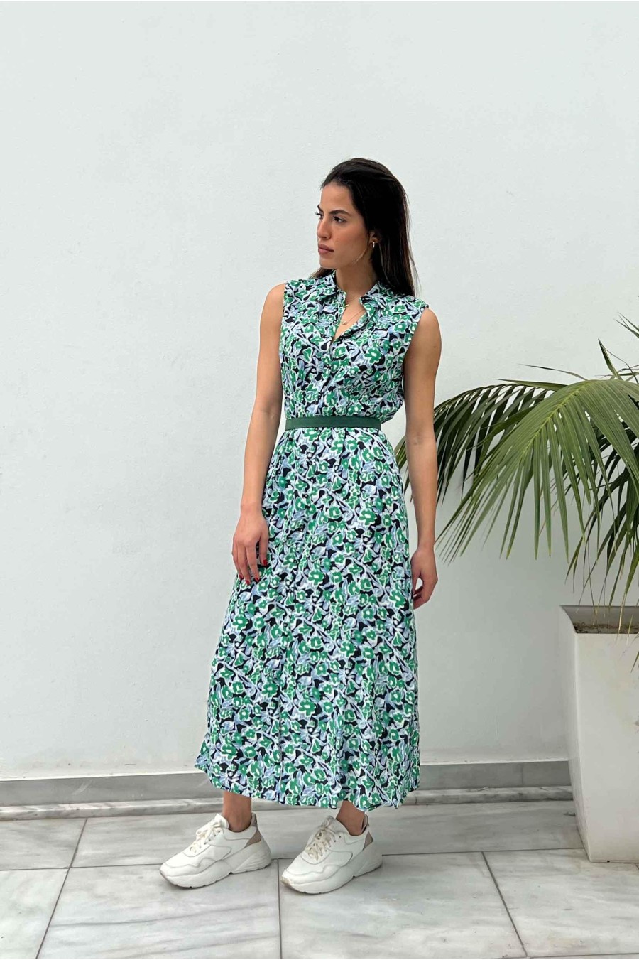 Floral Midi Dress | Green