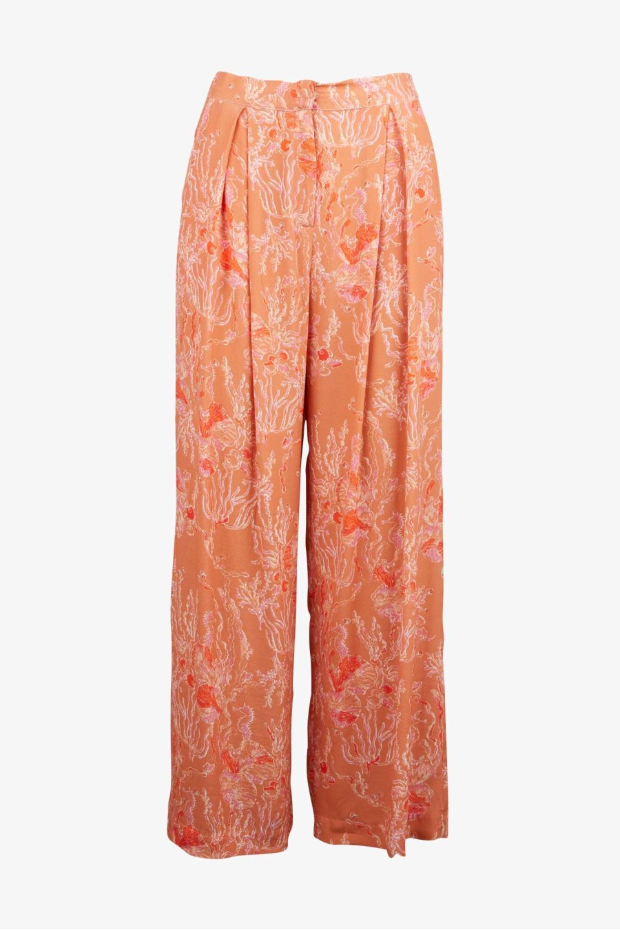 Coral Print Pants