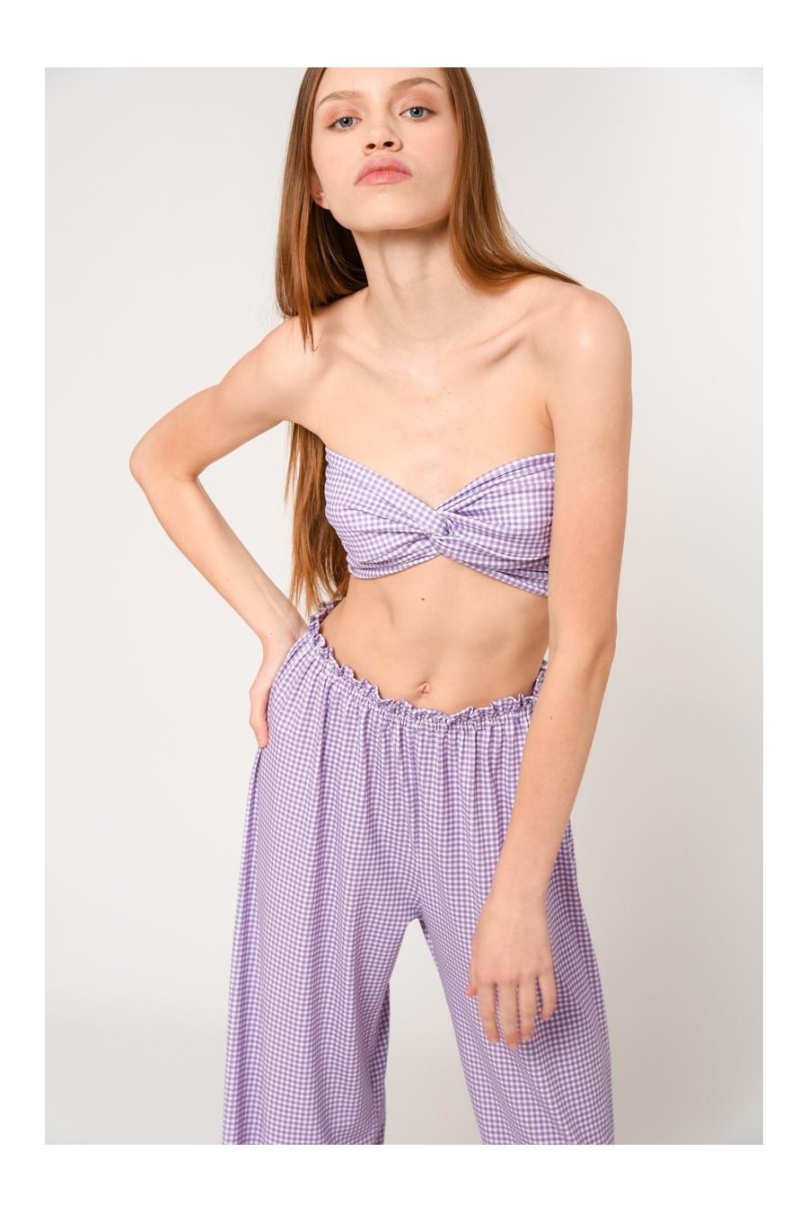 Vada Bandeau | Lilac Checked