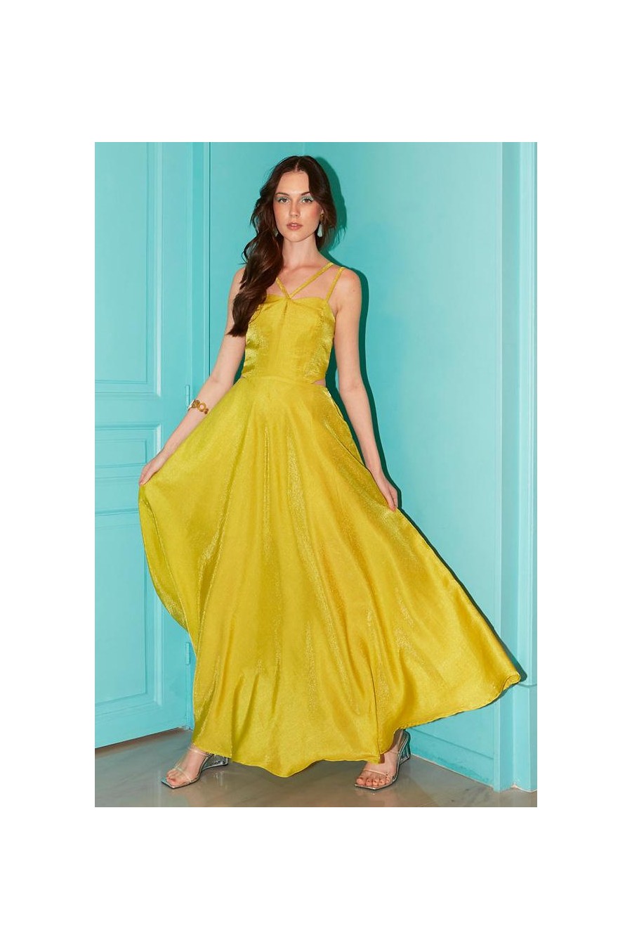 Miranda Cut Out Acid Green Dress