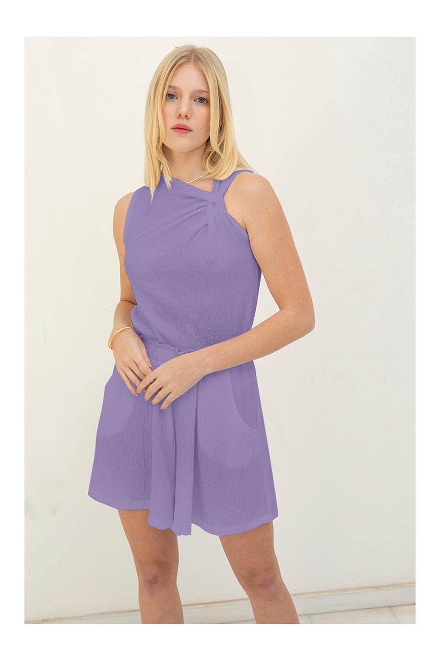 Waffle Knot Top | Purple