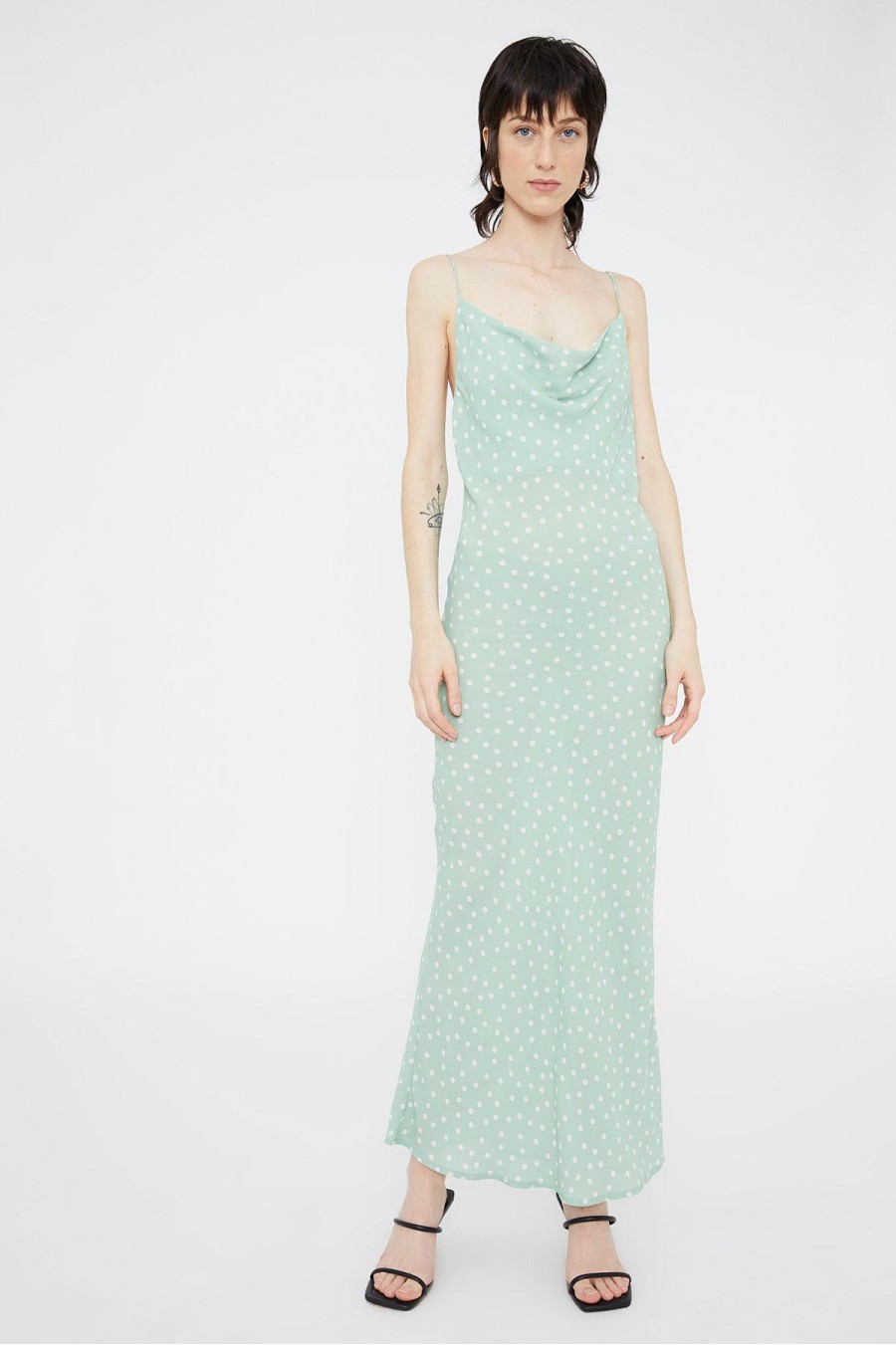 Mint Polka Dot Maxi Dress