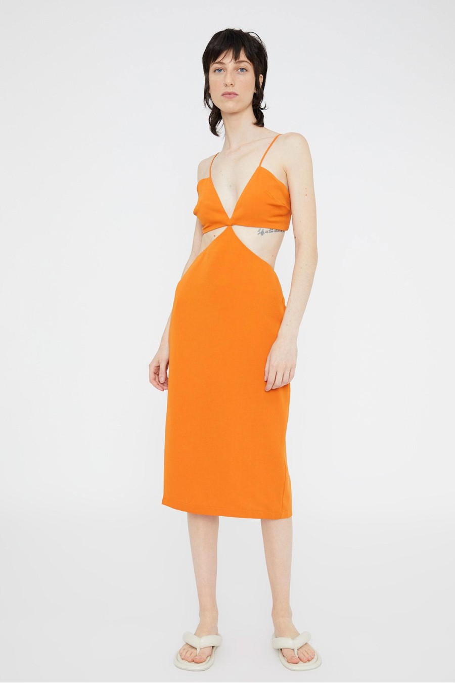 Cut Out Midi Dress | Orange