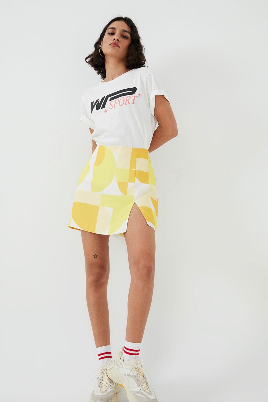 Sunny Geometric Print Mini Skirt