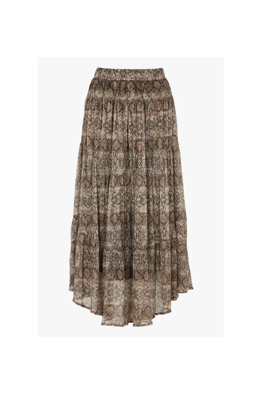 Metallic Snake Midi Skirt