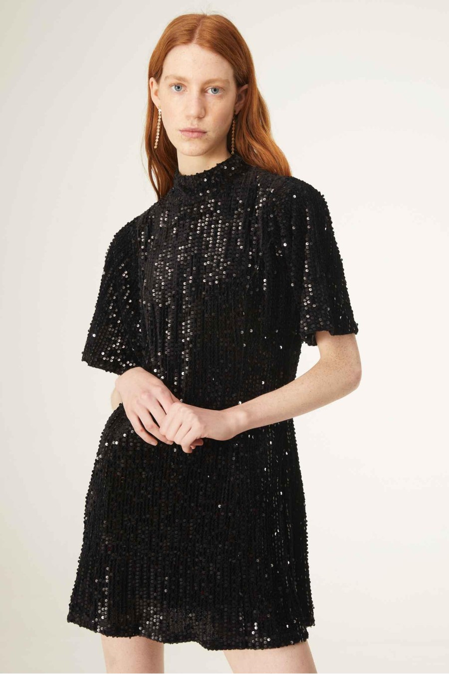 Sequin High Neck Mini Dress