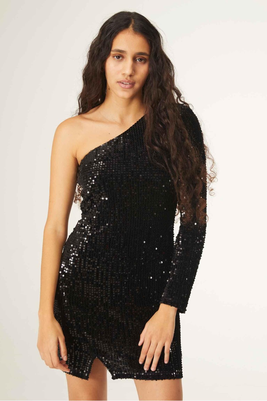 One Shoulder Sequin Mini Dress