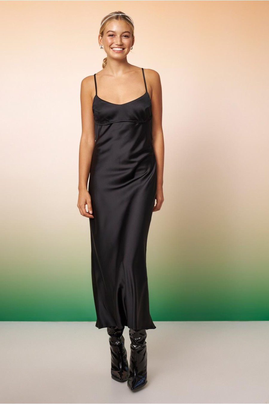 Satin Like Maxi Dress