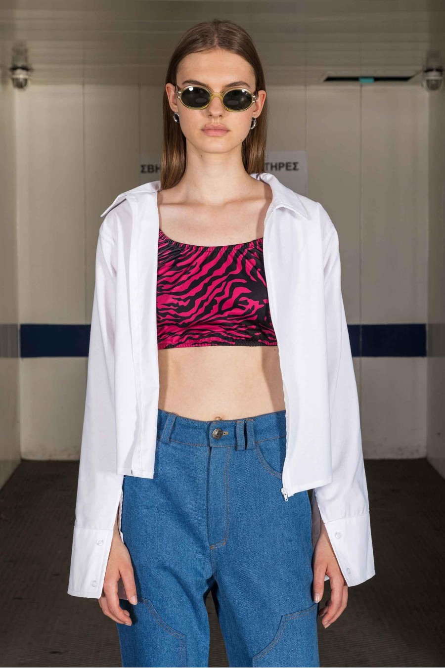 Malware Crop Top | Fuchsia