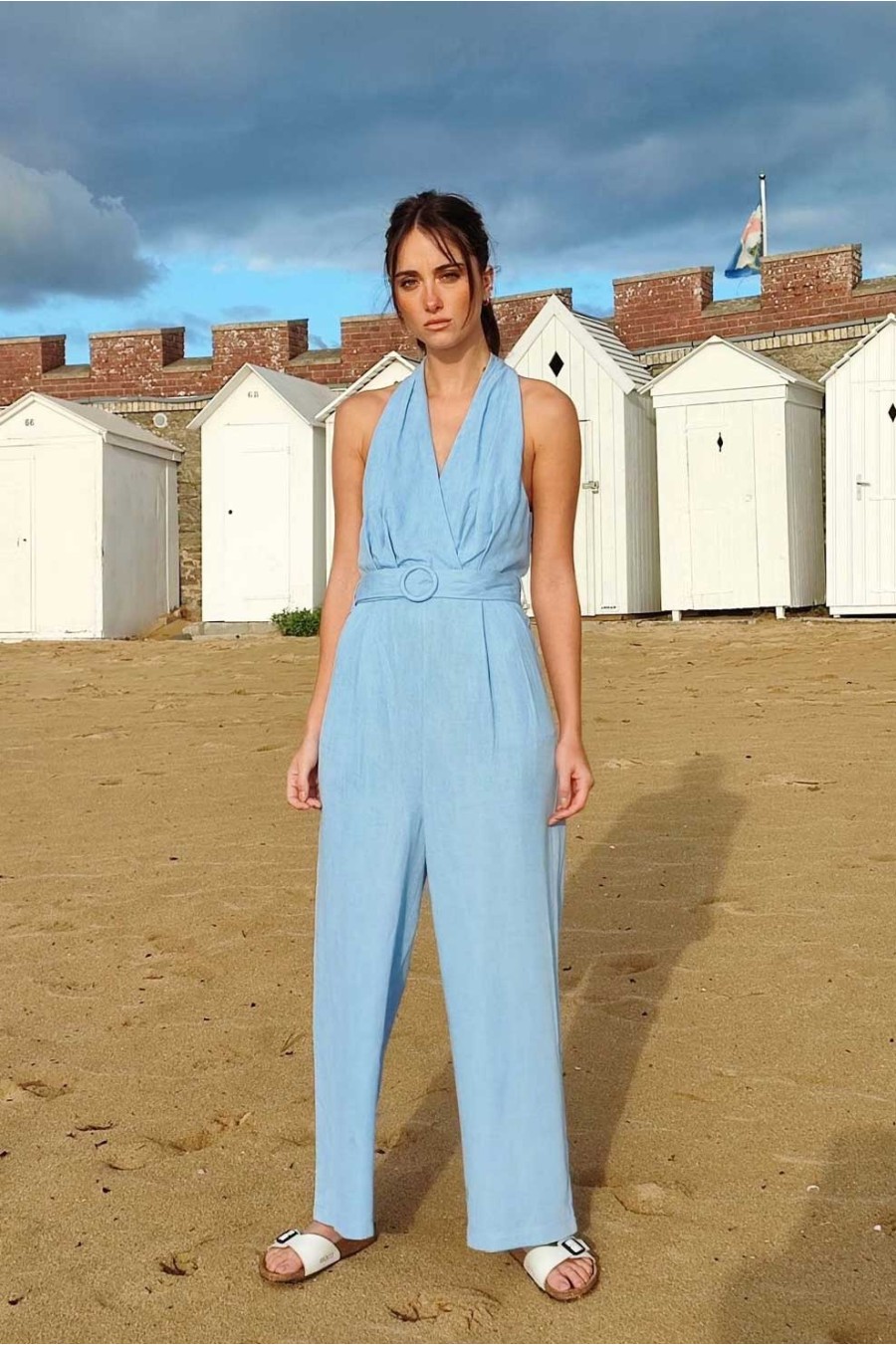 Blue Tencel Jumpsuit