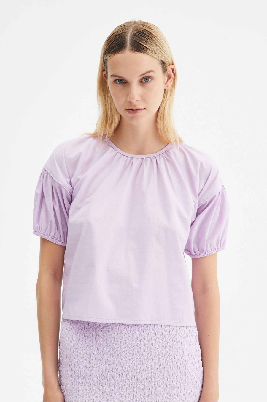 Lilac Poplin Top