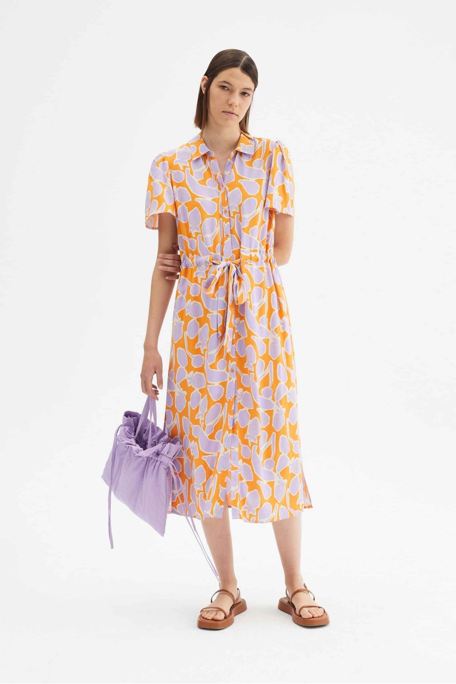 Fruit Print Midi Dress