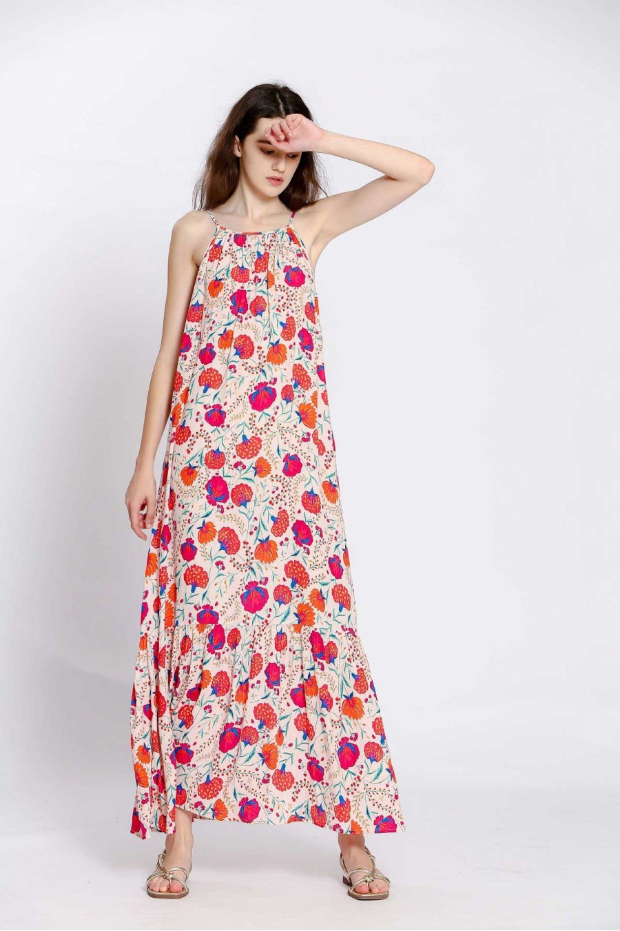 Floral Open back Maxi Dress