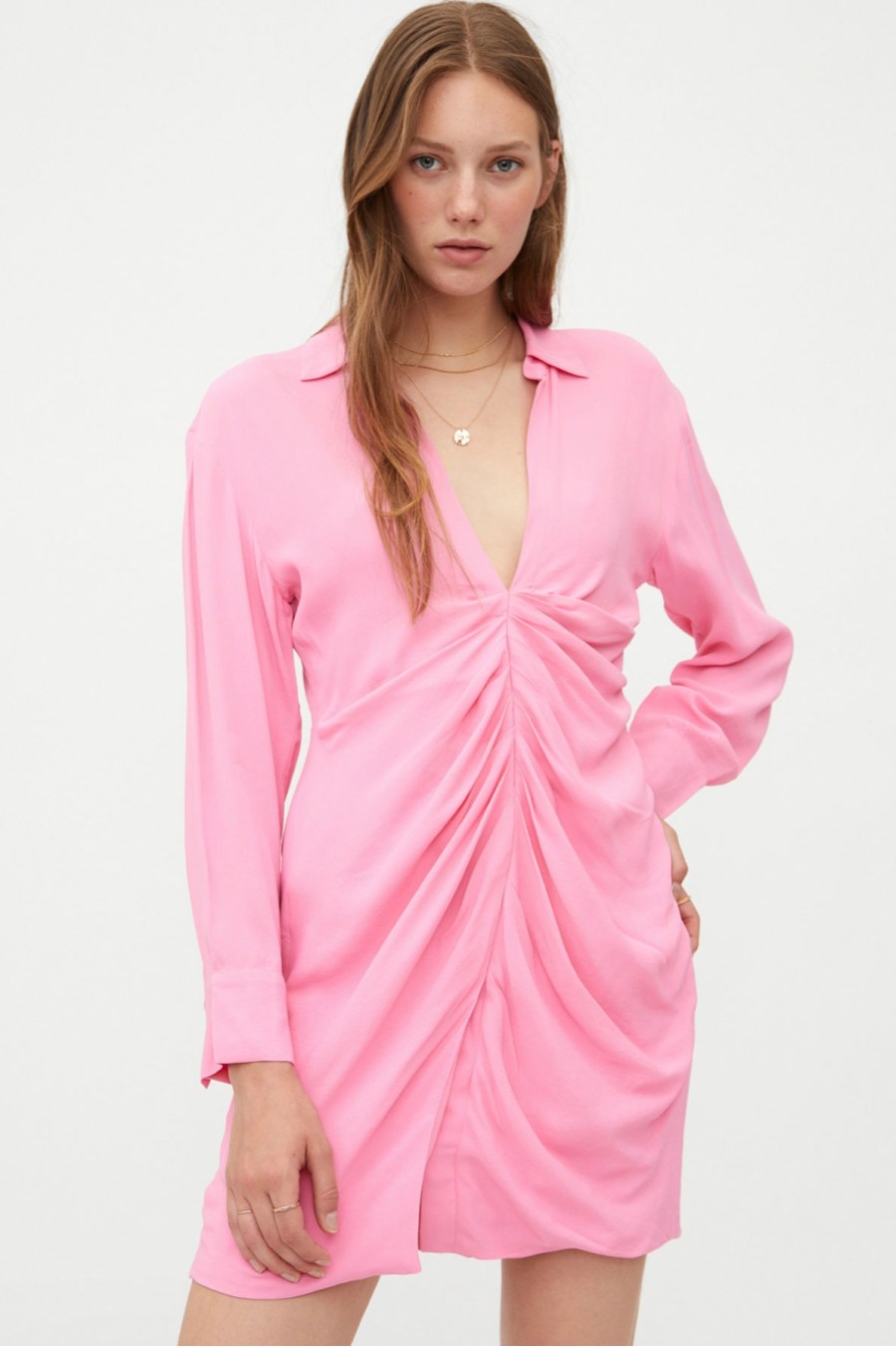 Pink Draped Mini Dress