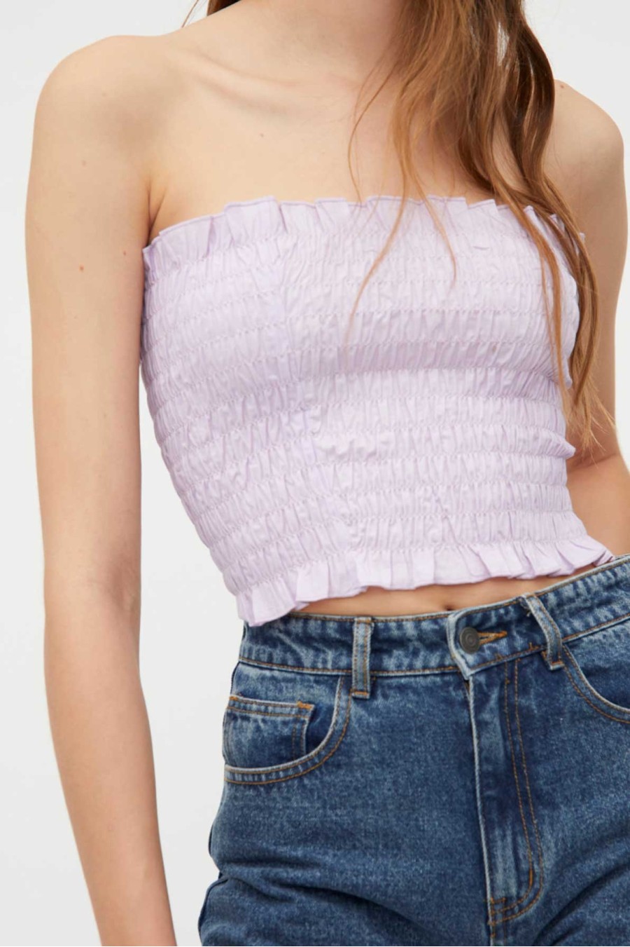 Lilac Honeycomb Bandeau Top