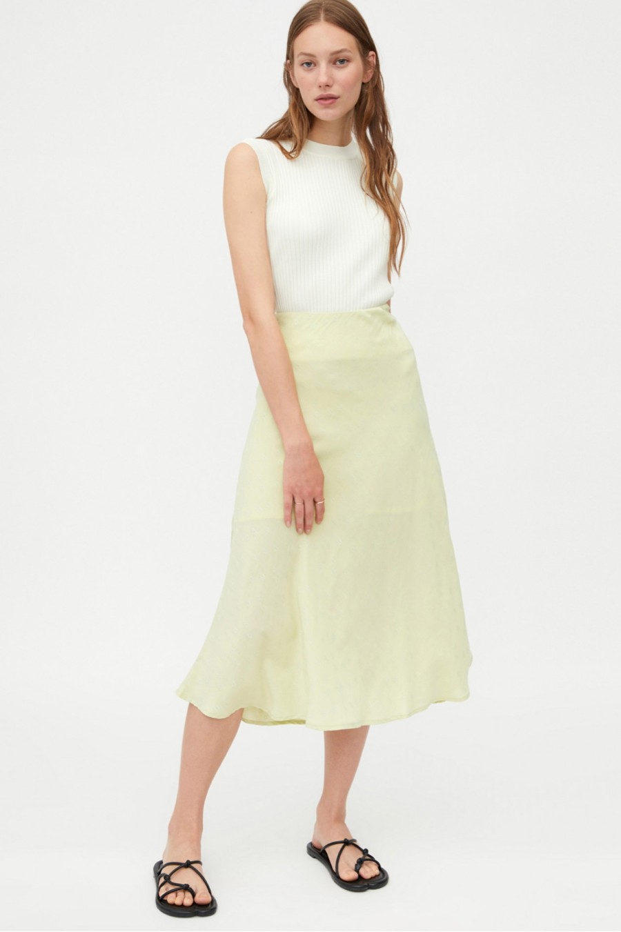 Green Jacquard Midi Skirt