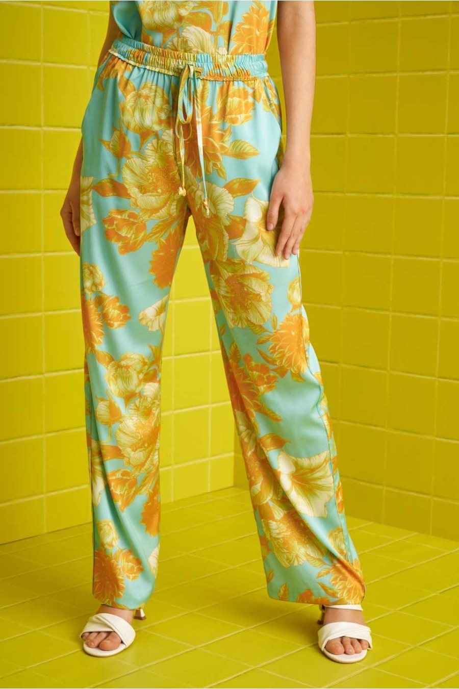 Floral Satin Pants