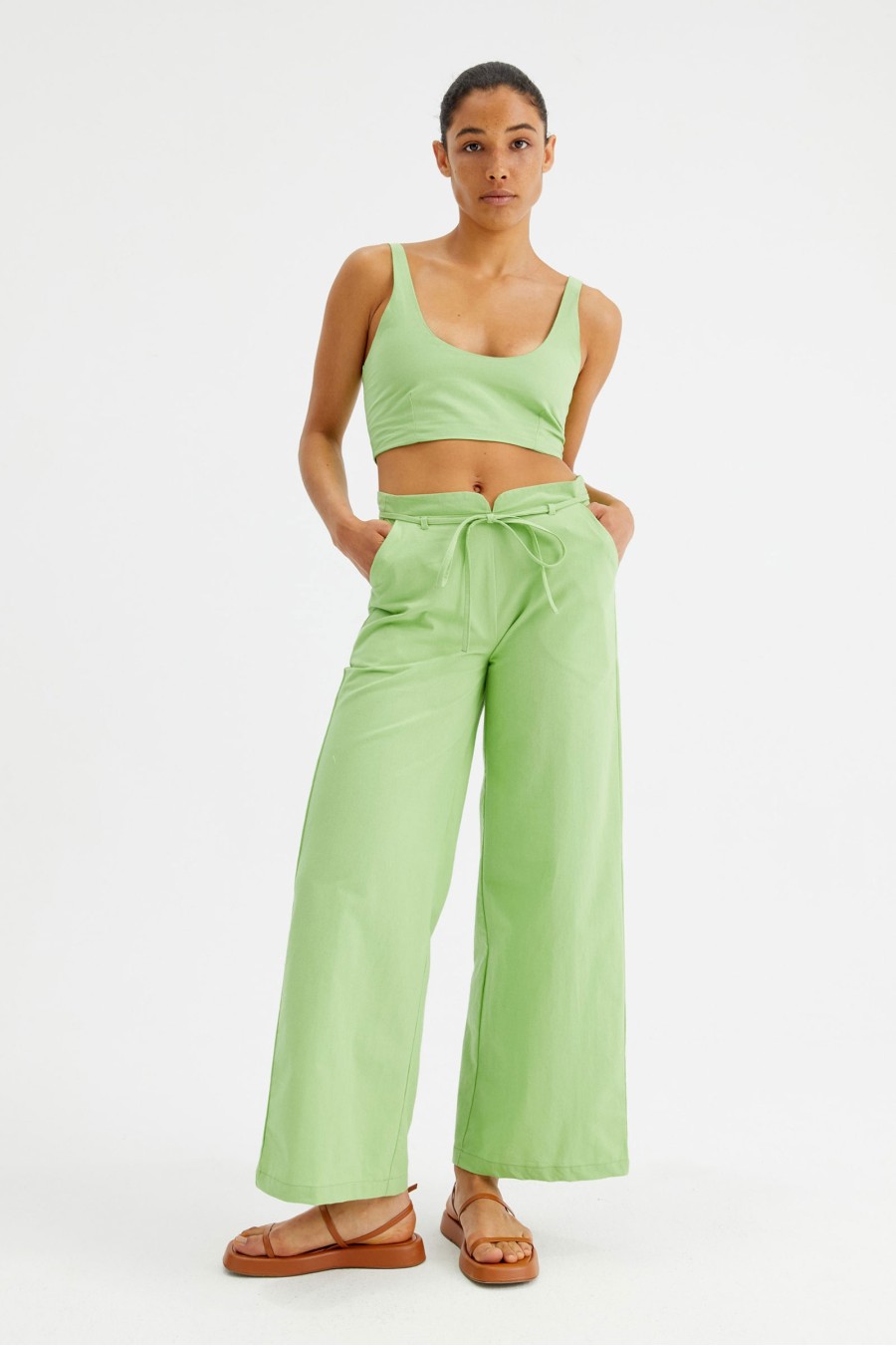 Green High Waisted Pants