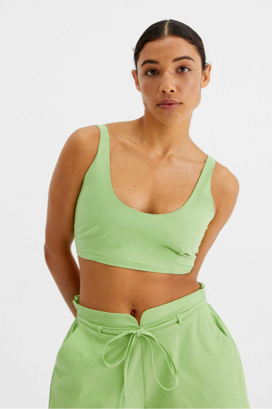 Green Crop Top