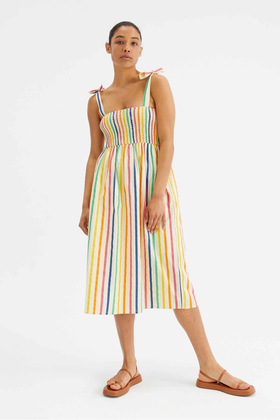 Maldives Strips Midi Dress