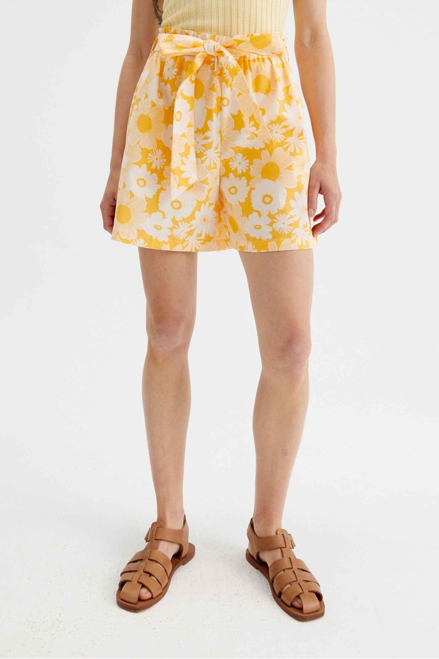 Gazania Flower Print Shorts