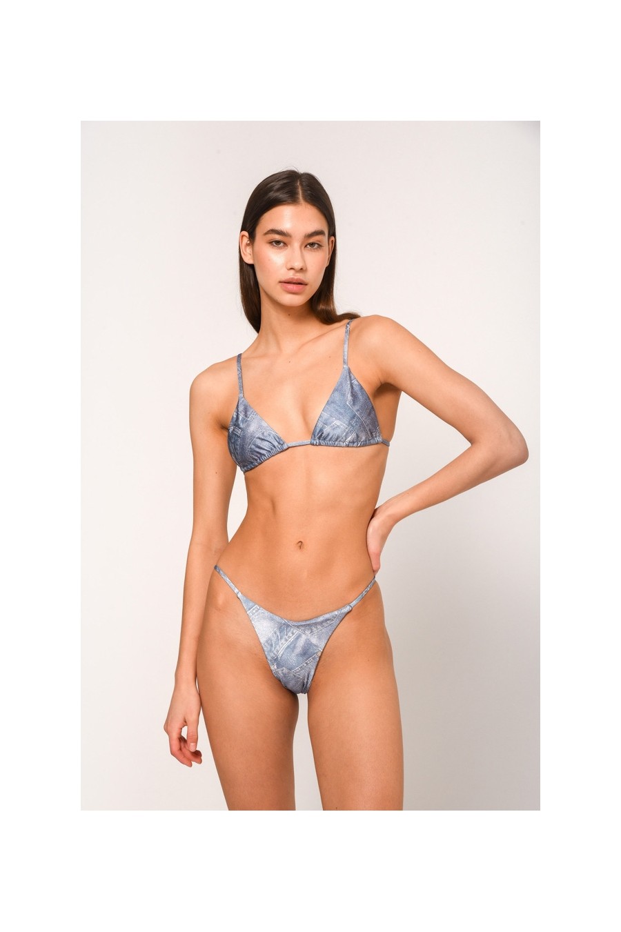 Zenia Printed Bikini | Denim Print