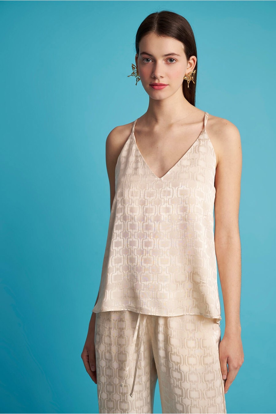 Cream Jacquard Top