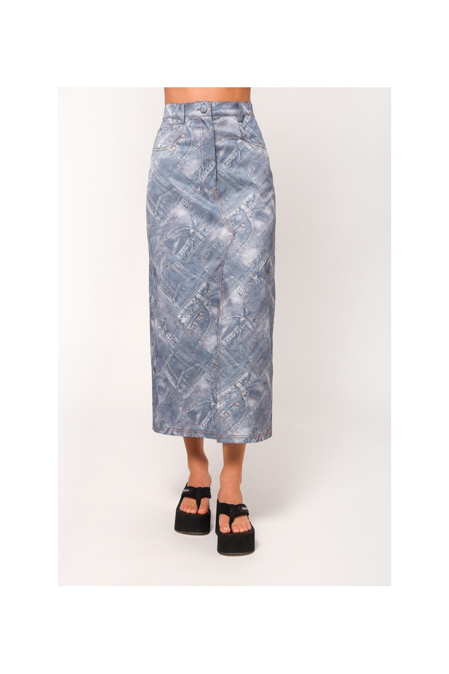 Karla Skirt | Denim Print