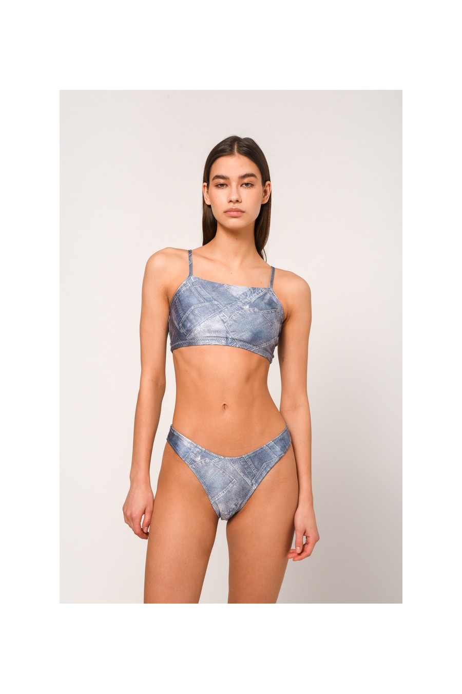 Nicole Printed Bikini | Denim Print