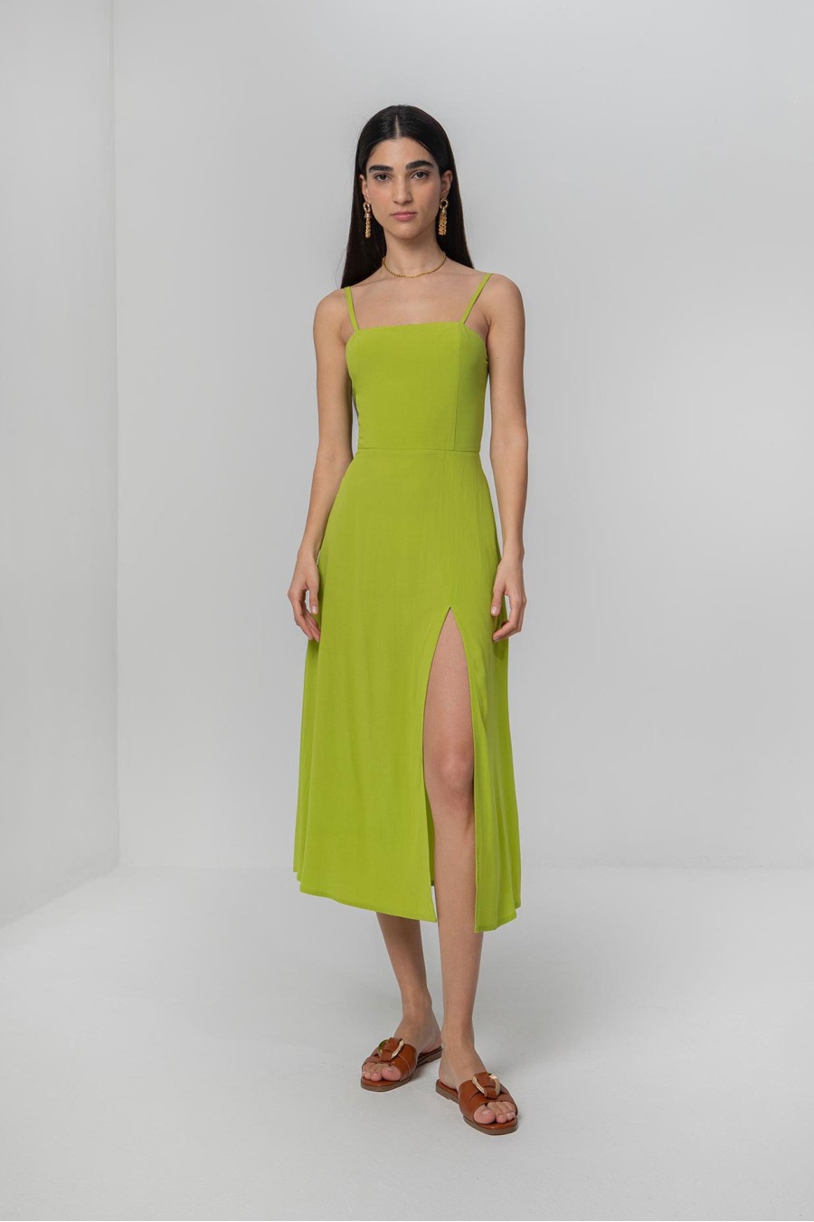 Athenais Dress | Lime