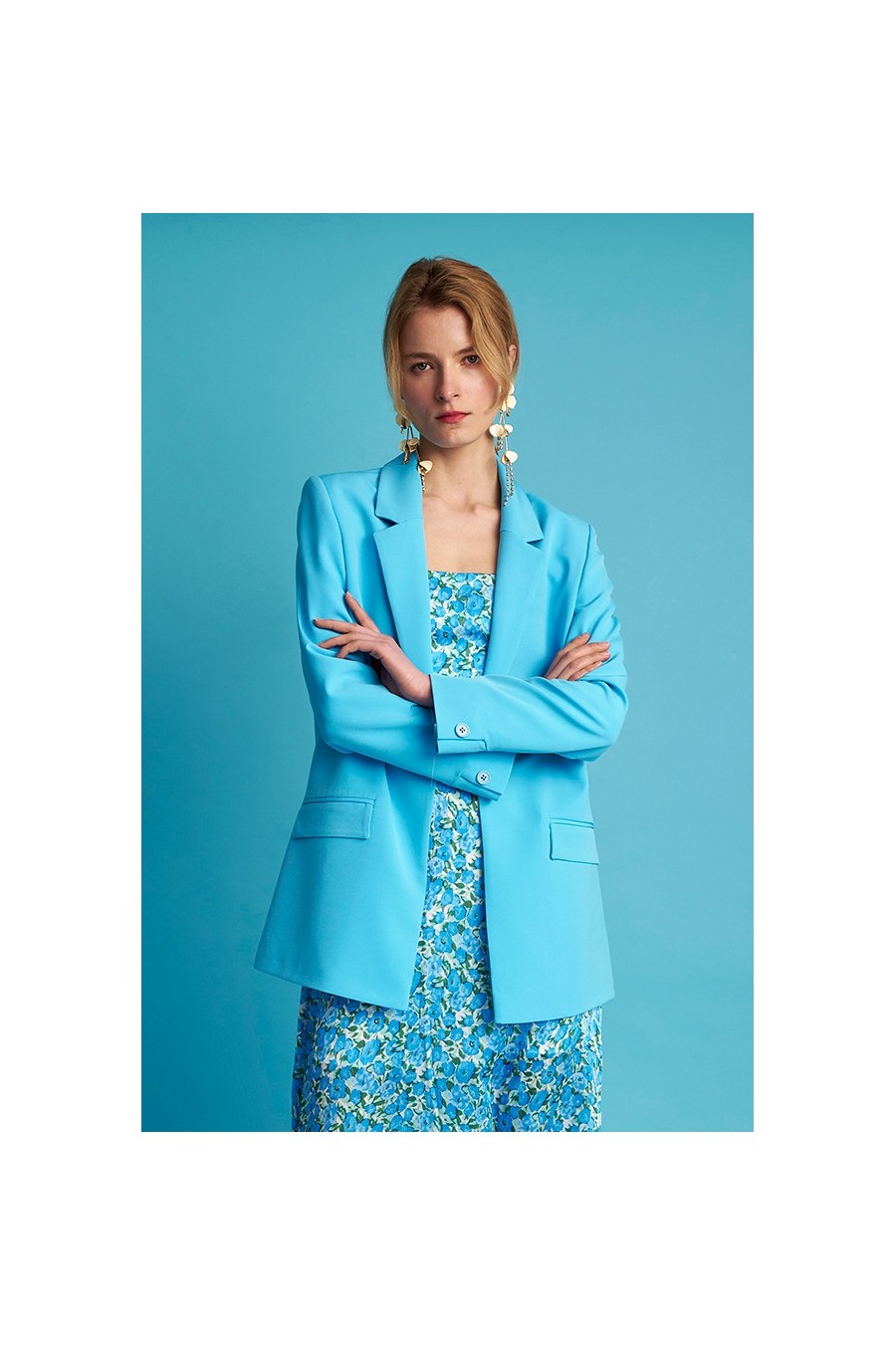 Aqua Oversized Blazer