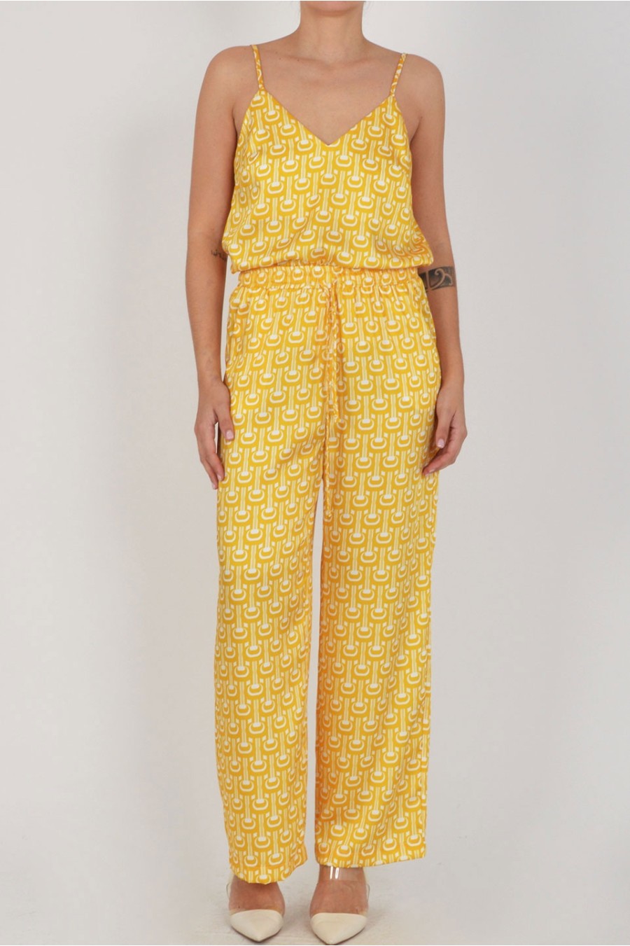 Yellow Printed Pants