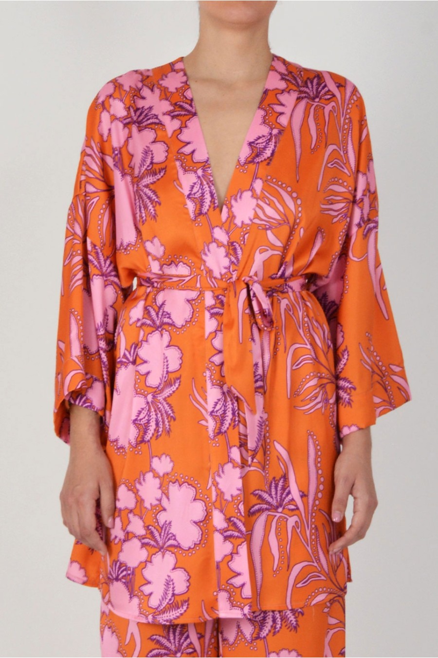 Orange Floral Kimono